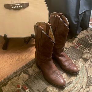 Vintage Acme Caramel Brown Cowboy Boots